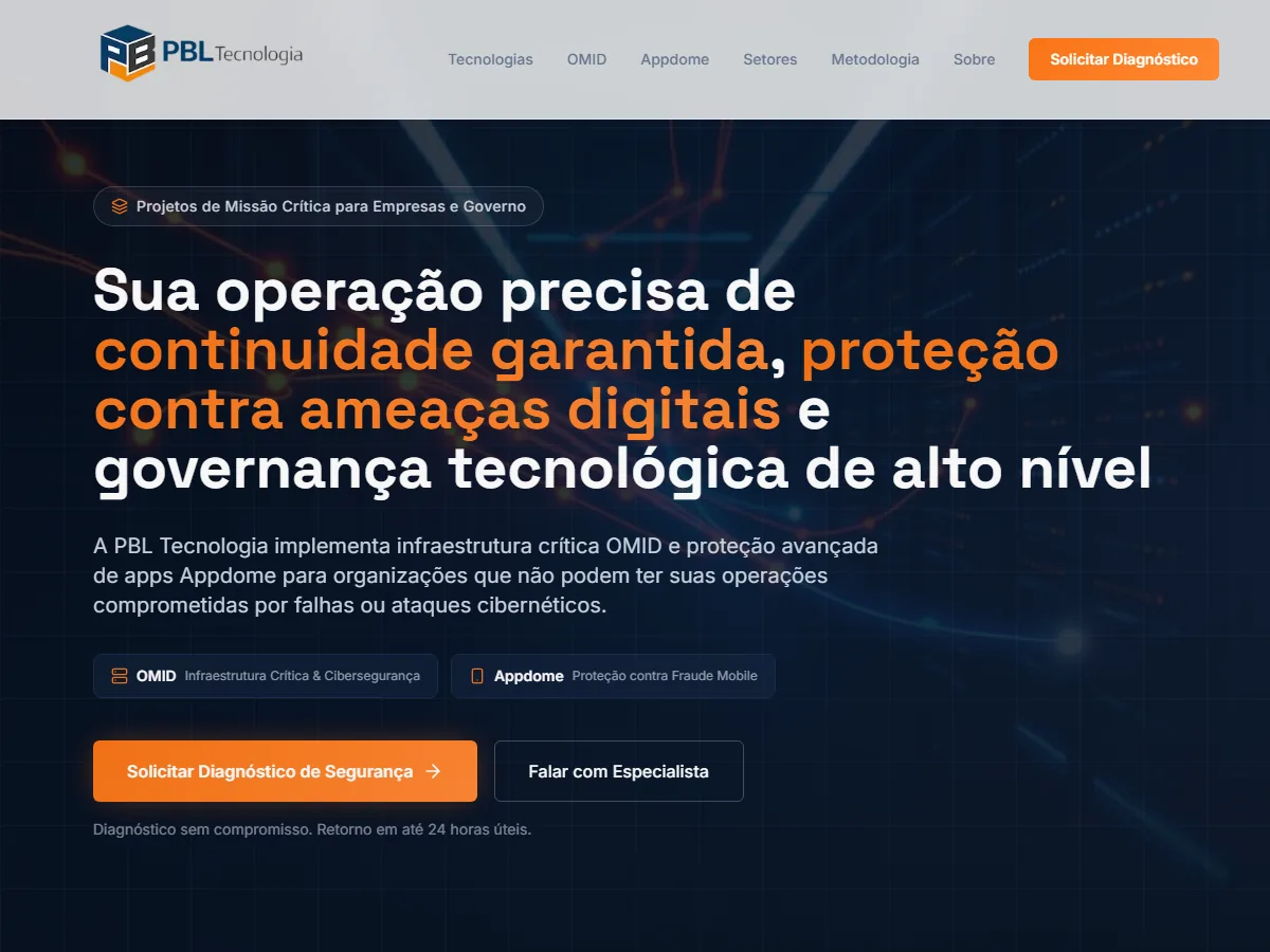 Landing page do projeto PBL Tecnologia