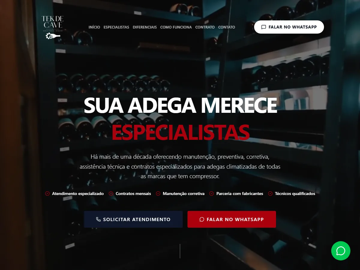 Landing page do projeto Tek Descaves